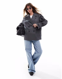 Короткий тренчкот угольного цвета Asos design