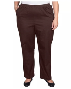 Женские повседневные брюки средней посадки Plus Size, коричневый Alfred dunner