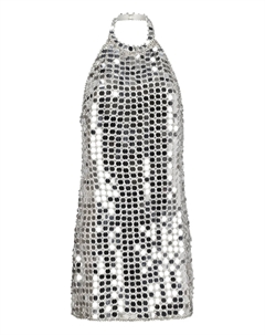 Платье Retrofete с пайетками и вырезом халтер, серебряный