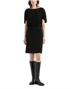 Платье с рукавом "летучая мышь" из техно-кади, черный Emporio armani