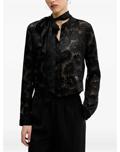 Рубашка с цветочным принтом и завязкой на шее, черный Hugo