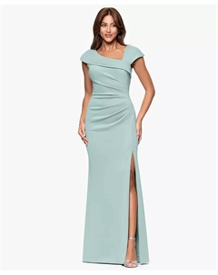 Женское платье с асимметричным вырезом и разрезом сбоку, зеленый Xscape