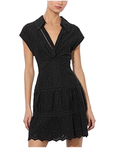 Платье Mila с глубоким V-вырезом и ажурными деталями, черный Alice & olivia