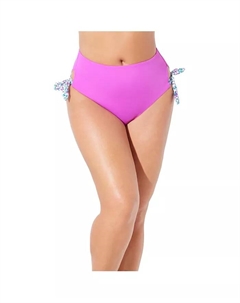 Женские трусы на высокой талии с бантом, розовый Swimsuits for all