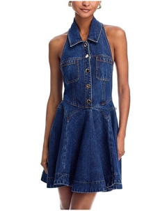 Мини-платье без рукавов, синий Self-portrait