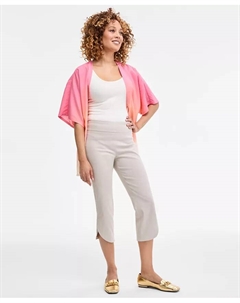 Женские капри средней посадки с тюльпанообразным подолом на резинке, коричневый/бежевый Jm collection