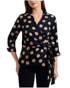 Сорочка Salina с запахом, черный Foxcroft