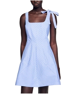 Платье короткое в полоску - эксклюзив, синий Sandro