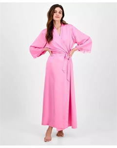 Женский атласный халат с кружевной отделкой, розовый I.n.c. international concepts