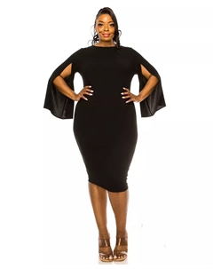 Платье Plus Size Clementine с разрезом на рукаве, черный L i v d