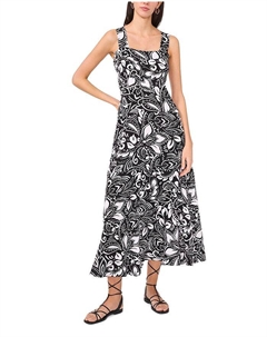 Макси-платье с панелями и бретелями, черный Vince camuto