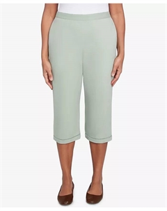 Женские расклешенные капри Santa Fe с кружевным подолом, зеленый Alfred dunner