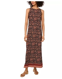 Женское бесшовное макси-платье без рукавов с принтом и вырезом на спине, мультиколор Vince camuto