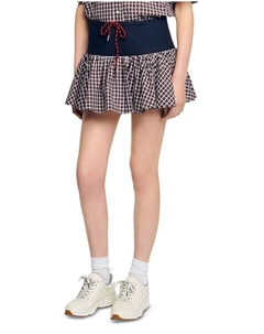 Клетчатая юбка-шорты, коричневый Sandro