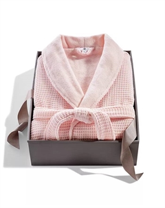 Халат из хлопка с вафельной текстурой в подарочной коробке, розовый Hotel collection