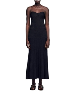 Платье-бюстье Pamela из трикотажа, черный Sandro