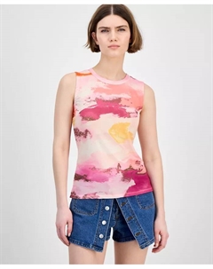 Женский топ без рукавов с принтом и сетчатыми вставками, мультиколор Bar iii