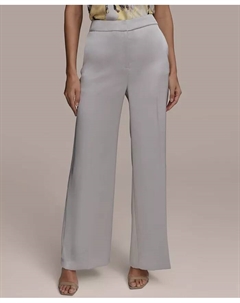 Женские сатиновые брюки с широкими штанинами, Regular & Petite, серый Donna karan new york