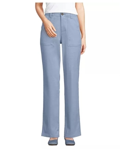 Женские брюки чинос с высокой посадкой и прямыми штанинами в утилитарном стиле, синий Lands' end