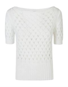 Свитер с короткими рукавами, белый Eleventy