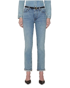 Узкие джинсы с завышенной талией и укороченным штанином Ricochet, синий Frame