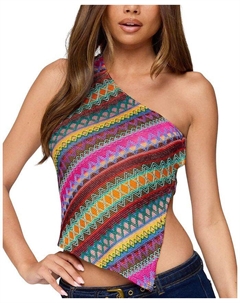 Асимметричный вязаный топ Ruelle с вышивкой, мультиколор Edikted