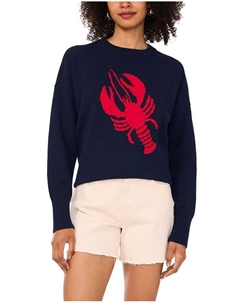 Свитер с круглым вырезом Lobster, синий Vince camuto