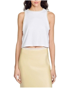 Короткий топ с бисером, слоновая кость/кремовый Sandro