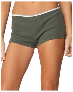 Джинсовые шорты с низкой посадкой Georgina в рубчик, зеленый Edikted