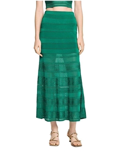 Декоративная вязаная макси-юбка, зеленый Sandro