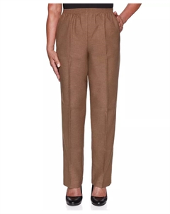 Укороченные классические брюки с текстурой на резинке, коричневый/бежевый Alfred dunner