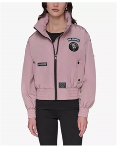 Женская бомбер с логотипом на воротнике, розовый Karl lagerfeld