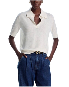 Короткий рукав - Поло свитер - Эксклюзив, слоновая кость/кремовый C by bloomingdale's cashmere