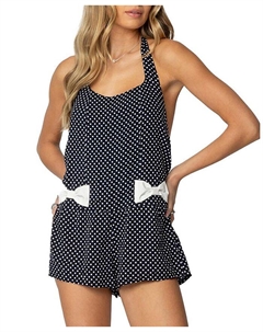 Лена Ромпер с галстуком на шее в горошек, синий Edikted