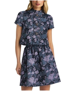 Топ с металлическим цветочным принтом, синий St. john