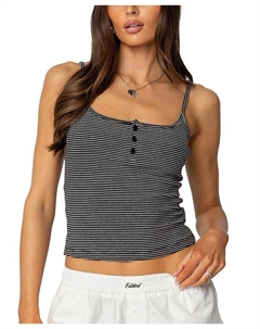 Полосатая майка-хенли, черный Edikted