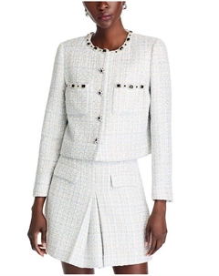 Жакет из твида с декоративными элементами, синий Self-portrait