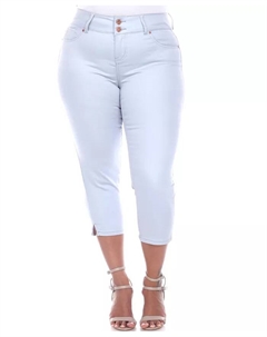 Джинсы капри больших размеров, синий White mark