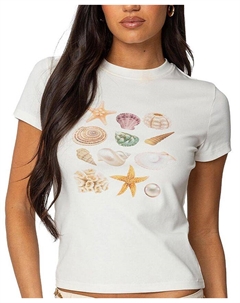 Футболка с принтом "Морские ракушки", белый Edikted