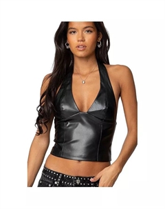Женский топ-бюстье Tana из искусственной кожи, черный Edikted