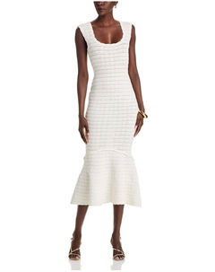 Платье миди Leigh с ажурной вязкой, слоновая кость/кремовый Loveshackfancy