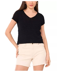 Женская короткая вязаная блузка, серый Vince camuto