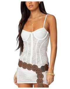 Мини-платье с кружевными чашечками, белый Edikted