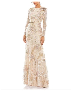 Цветочное кружевное платье-труба с вышивкой, розовый Mac duggal