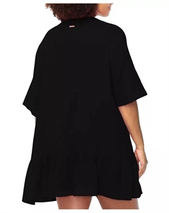 Модный пляжный халат из хлопка Sol больших размеров, черный Raisins curve