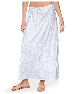 Чарли Макси-юбка с цветочным принтом и ярусами, белый Edikted