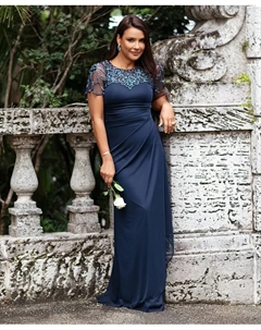 Бусированное сетчатое платье, синий Xscape