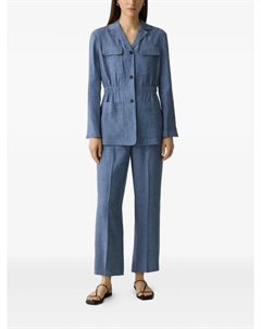 Льняная куртка на завязках, синий Theory