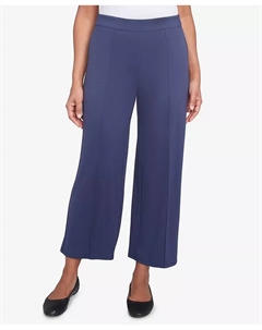 Укороченные плиссированные брюки с широкими штанинами Petite Nantucket, синий Alfred dunner