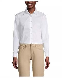 Женская рубашка с длинным рукавом No Gape Stretch, белый Lands' end